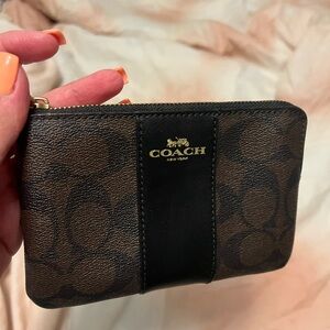 Coach Signature Brown and Black Pouch